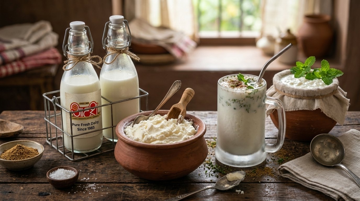 Pure Fresh Milk, Churned Butter Makkhan and Dairy Products